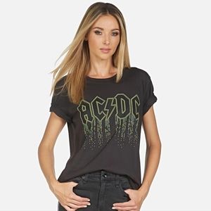 Brand new with tags!! Lauren Moshi Wolf AC/DC Neon Stud Tee Sz M